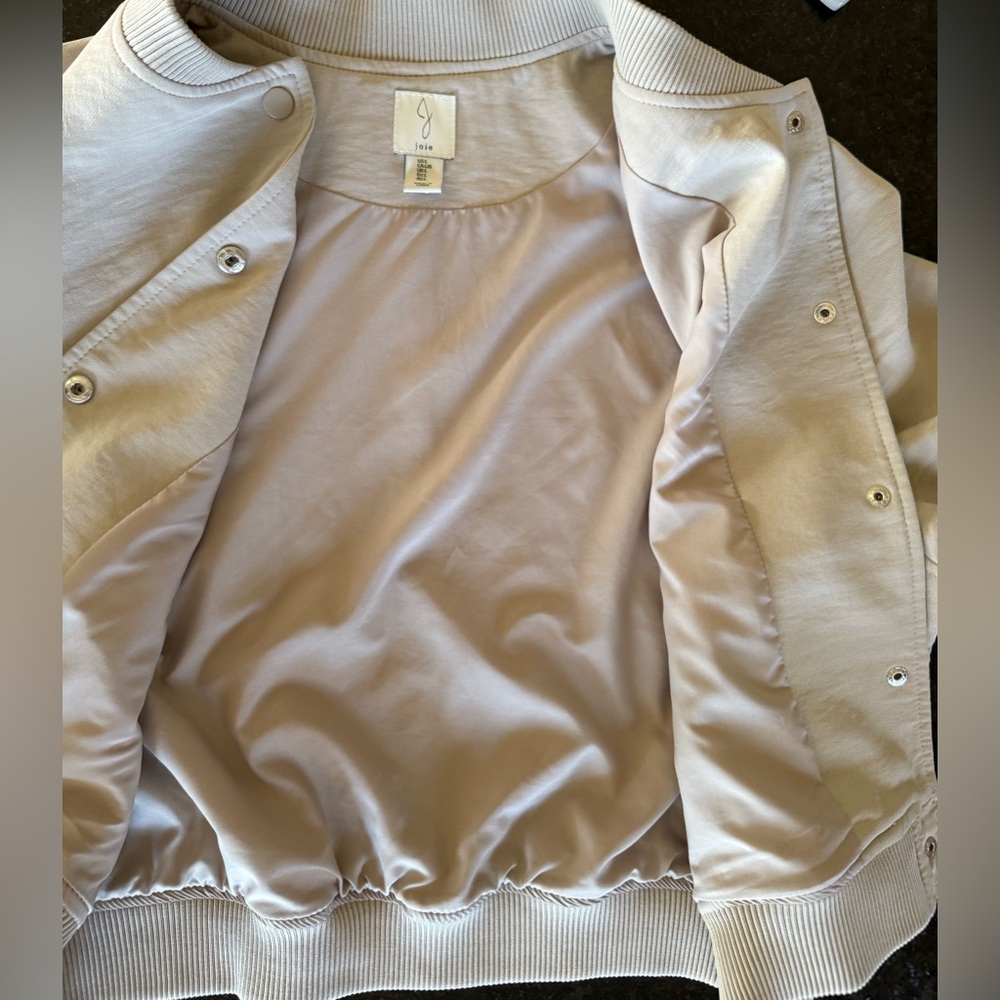 Joie Taupe Bomber Jacket Size Large - Picture 5 of 11